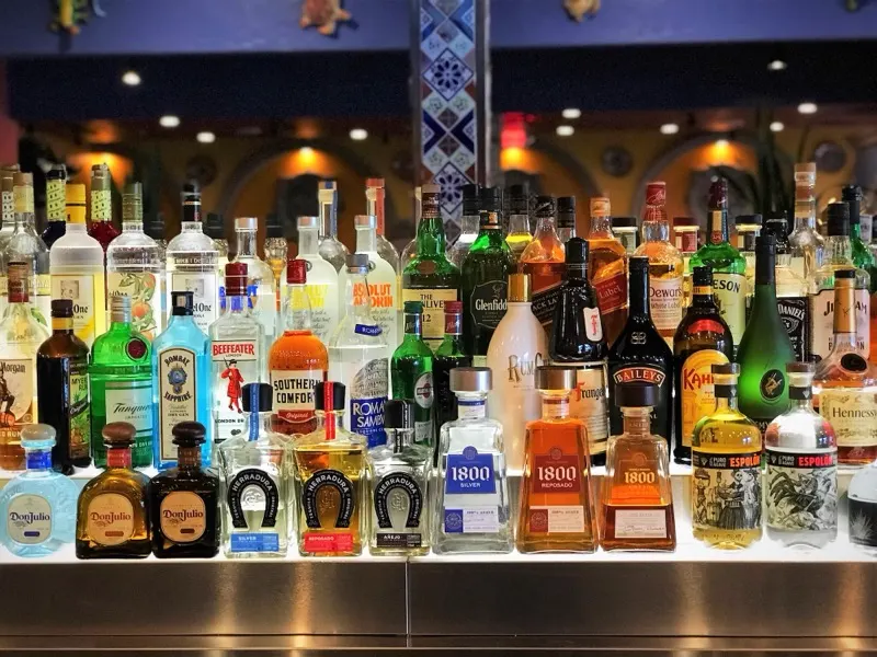 The well-stocked tequila bar