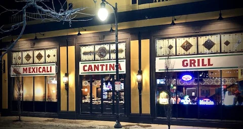 Mexicali Cantina Grill storefront on Shrewsbury Street, Worcester